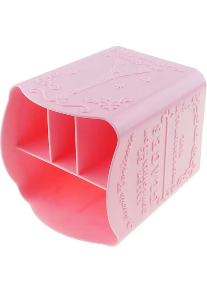 Dekoratif Makyaj Manikür Aletleri Organizer 4 Gözlü Kalemlik Pembe fırsatları