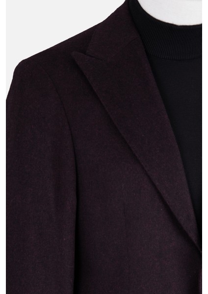 Erkek Iki Düğme Ceket Kırlangıç Yaka Çift Yırtmaç Casual Yün Bordo indirimleri