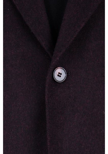 Erkek Iki Düğme Ceket Kırlangıç Yaka Çift Yırtmaç Casual Yün Bordo