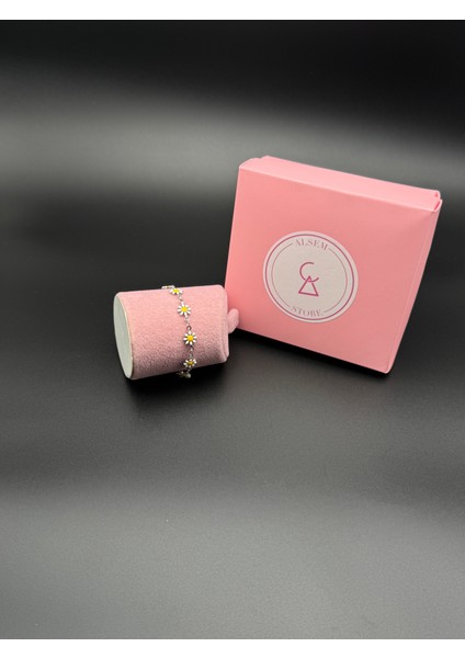 925 Ayar Gümüş Kaplama Papatya Bileklik , Minimal Papatya Figürlü Sevgiliye Yılbaşı Hediyesi , Özür Hediyesi indirimleri