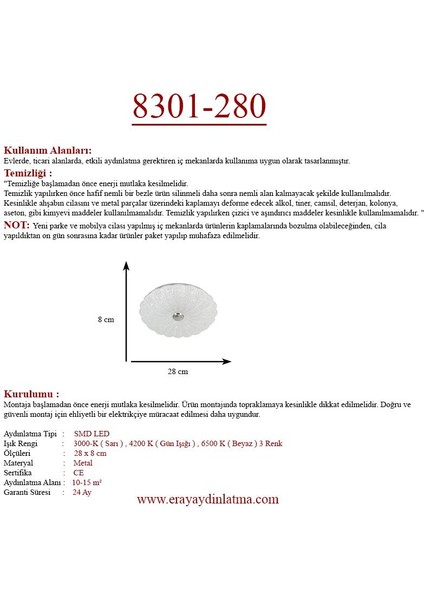 8301-280 LED Armatür Avize modelleri