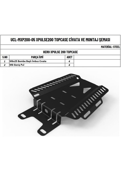 Hero Xpulse 200 Uyumlu Çanta Demiri fırsatları