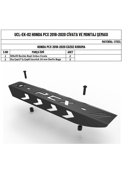 Honda Pcx (2018-2020) Uyumlu Egzoz Koruma fiyatları