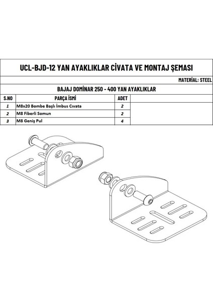 Bajaj Dominar 250 ve Dominar 400 Uyumlu Arka Ayak Basamağı fiyatları