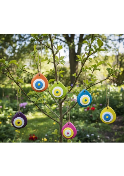 El Yapımı Altılı Nazar Boncuğu Seti-Dekoratif Nazar Boncuğu Askılı –el Yapımı Nazar Süsü-Pozitif Enerji Nazar Boncuğu modelleri