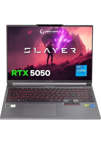 Slayer X5T-5050 C8 Intel Core I5 13500HX 16GB Ram 500GB SSD RTX5050 16" Wuxga 165Hz IPS Freedos Gaming Laptop