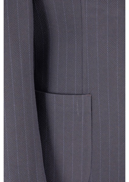 Erkek Iki Düğme Ceket Casual Torba Cep Mono Yaka Gofre Kumaş Lacivert fırsatları