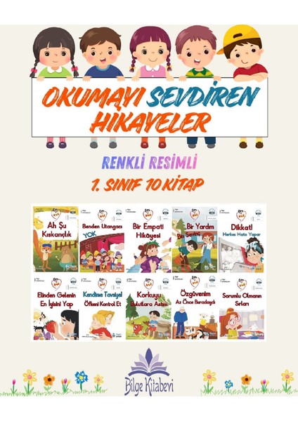1. Sınıf Okumayı Sevdiren Renkli Resimli Hikayeler 18- 10 Kitap