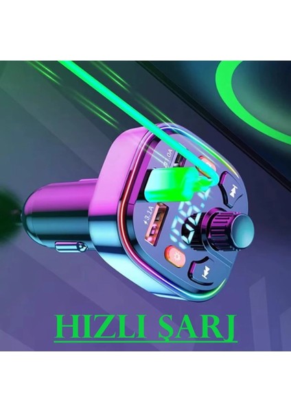 Bluetooth Araç Çakmaklık Fm Transmitter Işıklı | Mp3 Çalar | Type-C Hızlı Şarj | Araç Şarj Cihazı modelleri