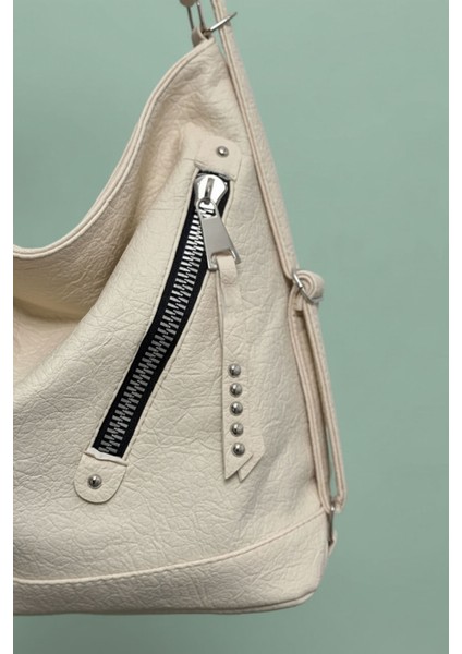 Kadın Yumuşak Deri Çok Bölmeli Büyük Boy Sırt ve Omuz Çantası (41X33 Cm) LIFON-9060 modelleri