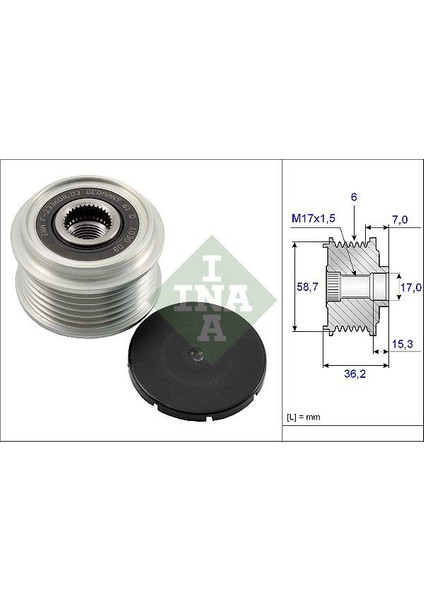 535009810 Alternatör Kasnağı Focus 01-04 -Focus Iı 04- -Mondeo Iv 07- -Connect 02- 1.8tdcı 5M5Q10344AA-5M5Q10344AB