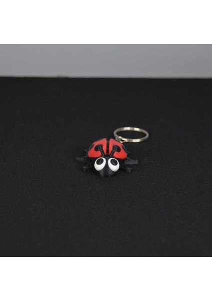 3D Hareketli Eklemli Uğur Böceği Çanta Süsü ve Anahtarlık