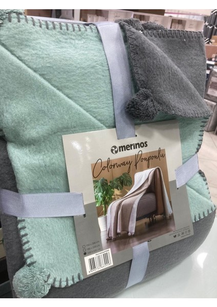 Çift Kişilik Merinos Ponponlu Battaniye fiyatları