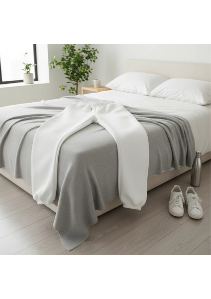 3 Iplik Şardonlu Lastik Paça Eşofman Beyaz P510439 fiyatları