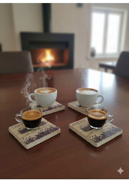 El Yapımı Kişiye Özel!! Sınırlı Stok...... Coffee Time El Yapımı Traverten 4’lü Set (10X10 Cm) – Özel ÜretimSiparişe Göre Üretilen Ürünlerimiz Stoklarla Sınırlıdır Devamı Yok...... modelleri
