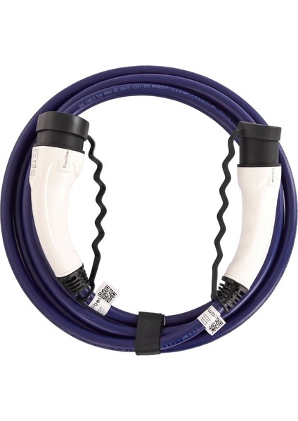 Evwallbox Beyaz Soketli 5 M Tip 2 Kablo Mavi