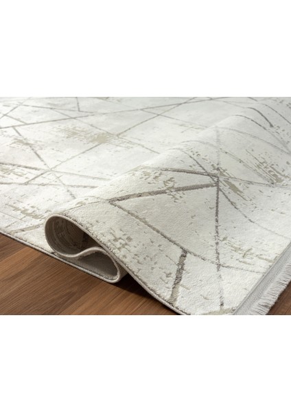 Tokyo 1703 Gri Halı Antrasit Detaylı Geometrik Desen Modern Akrilik Halı Kaymaz Taban Tozuaz fırsatları