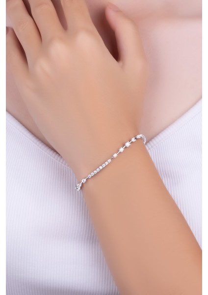 Euphoria 18 Ayar Beyaz Altın Kaplama Gümüş Su Yolu Bilekilk fiyatları