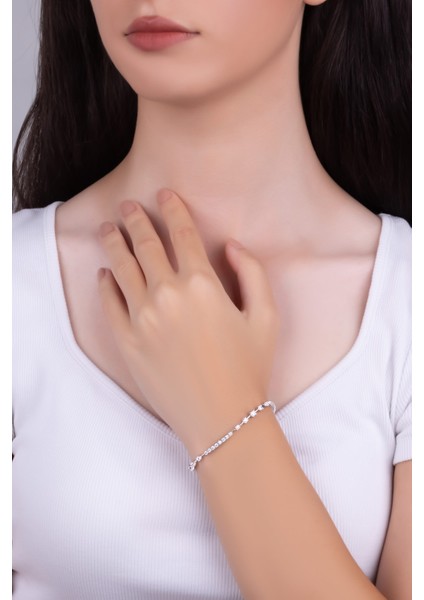 Euphoria 18 Ayar Beyaz Altın Kaplama Gümüş Su Yolu Bilekilk fırsatları