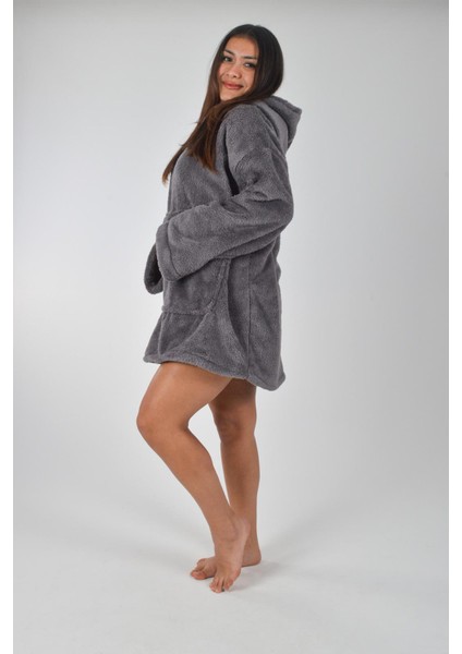 Welsoft Kapüşonlu Giyilebilir Tv Battaniyesi Unisex Peluş Oversize Panço Sabahlık fiyatları