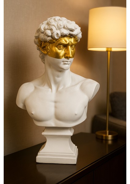 Dekoratif Davut Heykel - Beyaz Renk - Gözü Gold fiyatları