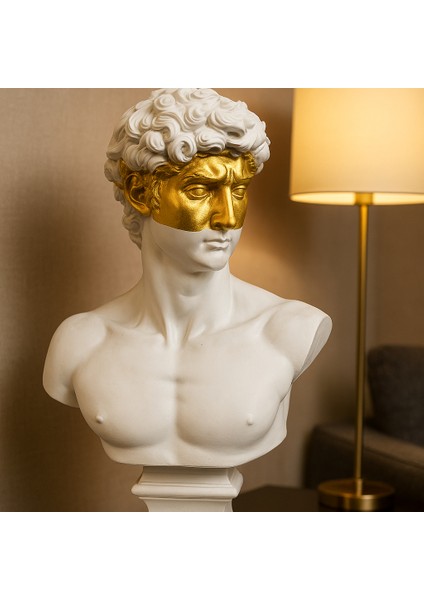 Dekoratif Davut Heykel - Beyaz Renk - Gözü Gold fırsatları