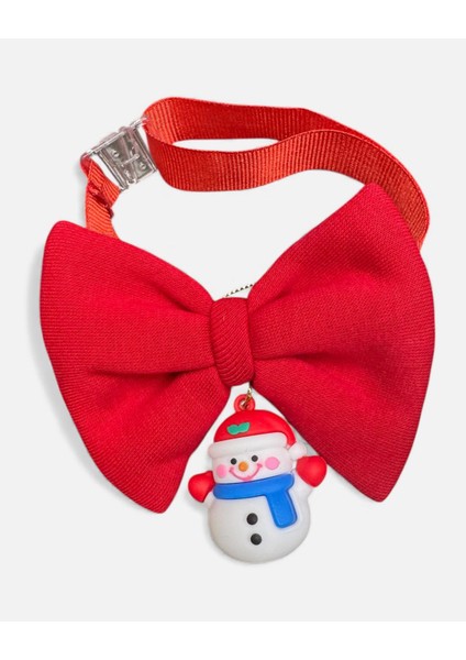 Snowman Kedi Papyonu Kurdela Tasma Yılbaşı Noel