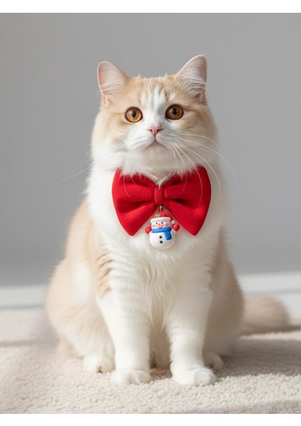 Snowman Kedi Papyonu Kurdela Tasma Yılbaşı Noel fiyatları