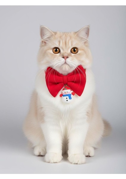 Snowman Kedi Papyonu Kurdela Tasma Yılbaşı Noel modelleri