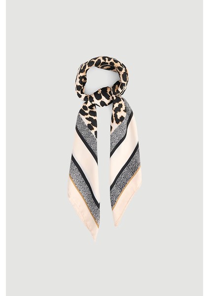 Leopar Desenli Büyük Fular - Bej fiyatları