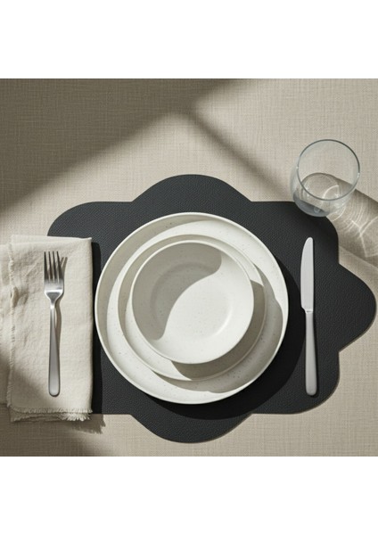 2 Adet Deri Dikdörtgen Amerikan Servis 33X44 cm Simetrik Desenler Serisi 118