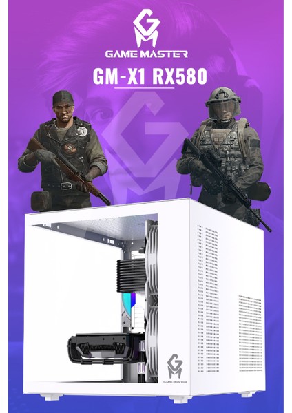 Gm-X1 Ryzen 5 5500 16GB Ram 512GB M.2 RX580 8gb 256 Bit Ekran Kartlı Rgb Mini Akvaryum Beyaz Gaming Kasa modelleri