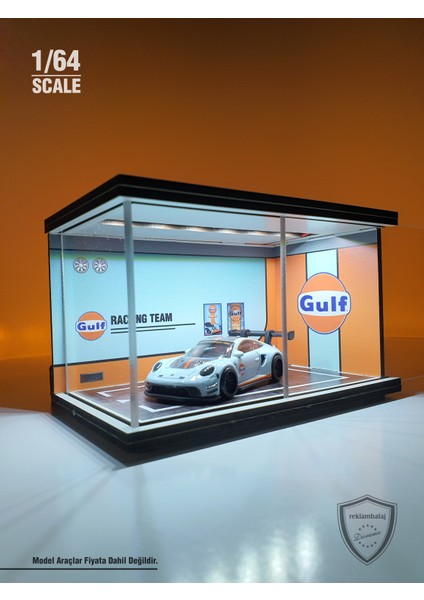 Gulf Diecast LED Işıklı Akrilik Korumalı Stand/diorama 1:64 Ölçek