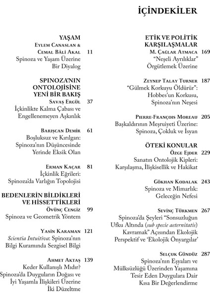 Doğu Batı Sayı 114: Spinoza Meselesi modelleri