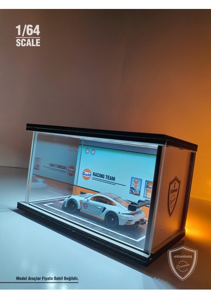 Gulf Diecast LED Işıklı Akrilik Korumalı Stand/diorama 1:64 Ölçek modelleri