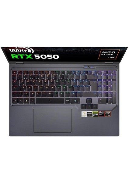 Slayer R7T-5050 C8 Amd Ryzen 7 8840HX 16GB Ram 500GB SSD RTX5050 16" Qhd+ 180Hz IPS Freedos Gaming Laptop fırsatları