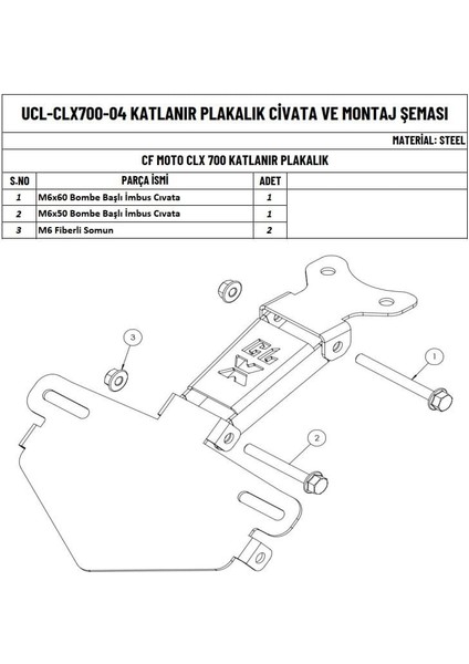 Cfmoto Clx 700 Heritage Uyumlu Katlanır Plakalık fırsatları