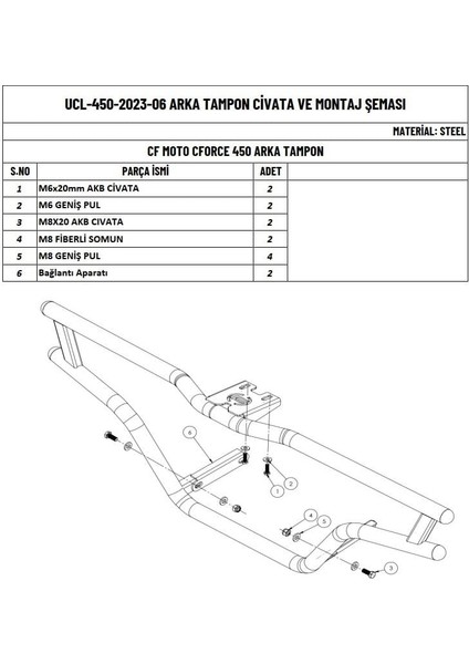 Cfmoto Cforce 450 L Atv Uyumlu Arka Tampon Koruma Demiri indirimleri