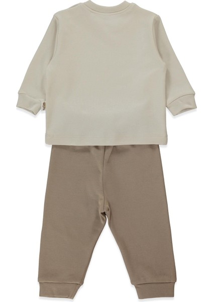 Organik Interlok Patiksiz Pijama Takımı 2li (Organıc Fun Moment) Kahverengi fiyatları