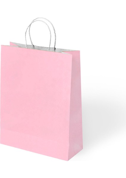 Büküm Saplı Renkli Kağıt-Kraft Poşet 25X31 cm Pakette 24 Adet