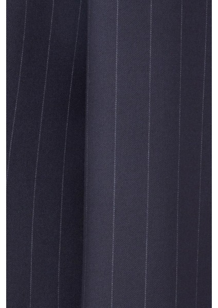 Erkek Kruvaze Takım Elbise Silik Çizgili Kırlangıç Yaka Çift Yırtmaç Modern Fit A.lacivert fiyatları