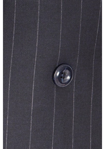 Erkek Kruvaze Takım Elbise Silik Çizgili Kırlangıç Yaka Çift Yırtmaç Modern Fit A.lacivert indirimleri