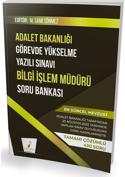 Gys Adalet Bakanlığı Görevde Yükselme Yazılı Sınavı Bilgi Işlem Müdürü Soru Bankası