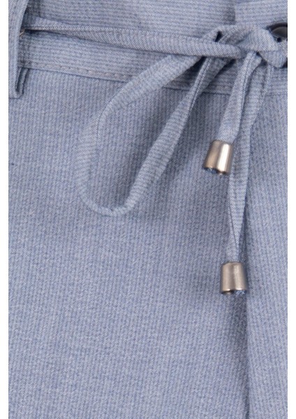 Erkek Jogger Pantolon Gofre Kumaş Bağcıklı Günlük Slim Fit Dokulu Mavi fırsatları