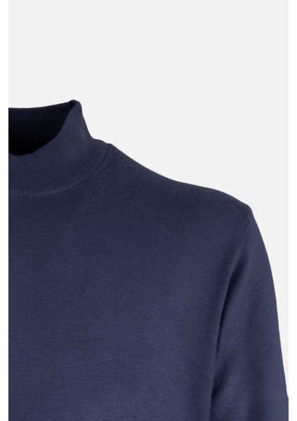 Erkek Yarım Balıkçı Yaka Triko Kazak Pamuk Kaşmir Slim Fit Lacivert fiyatları