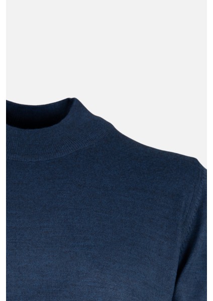 Erkek Yarım Balıkçı Yaka Triko Kazak Slim Fit Yün Indigo fiyatları