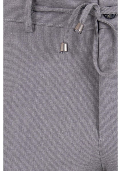 Erkek Jogger Pantolon Gofre Kumaş Bağcıklı Günlük Slim Fit Dokulu Antrasit fırsatları