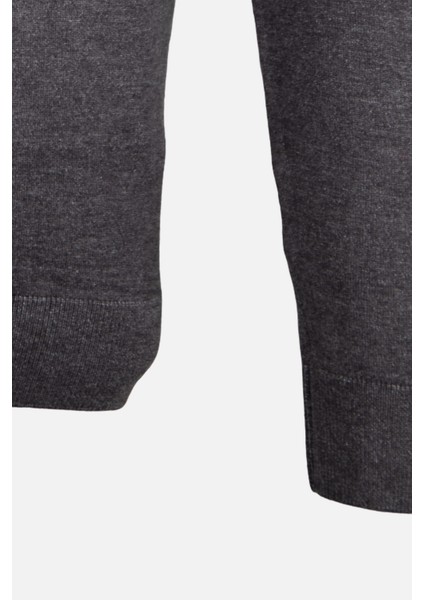 Erkek Polo Yaka Triko Kazak Slim Fit Pamuk Kaşmir Antrasit modelleri