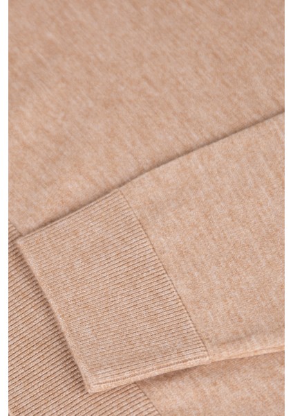 Erkek Yarım Balıkçı Yaka Triko Kazak Pamuk Kaşmir Slim Fit Camel modelleri