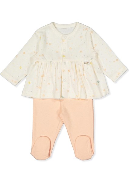 Organik Interlok Patikli Pijama Takımı 2li (Organıc Colorful Bırds) Somon